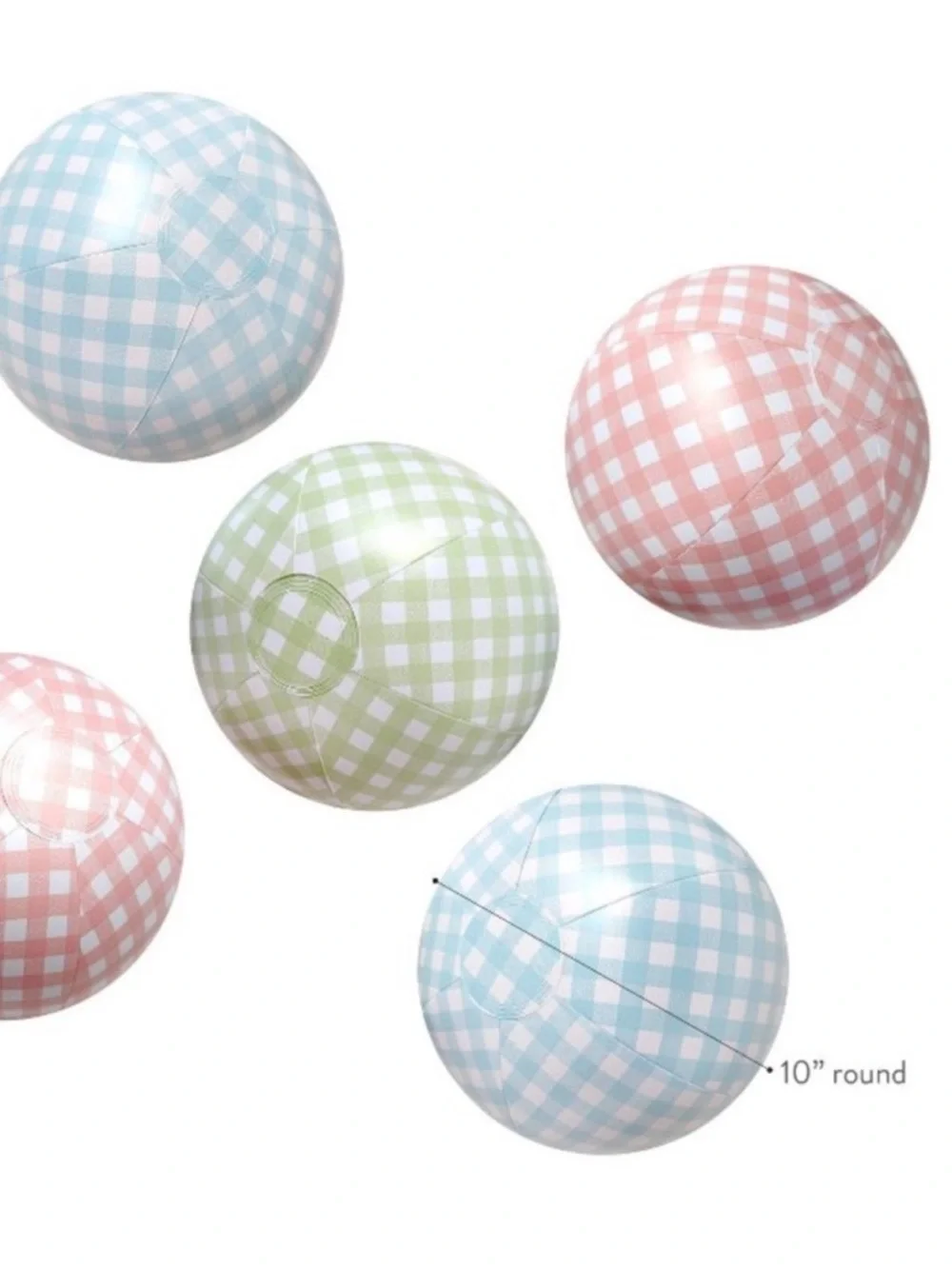 New MINNIDIP Gingham Patchwork Balloon Garland Accents Pastel Blue, Pink, Green